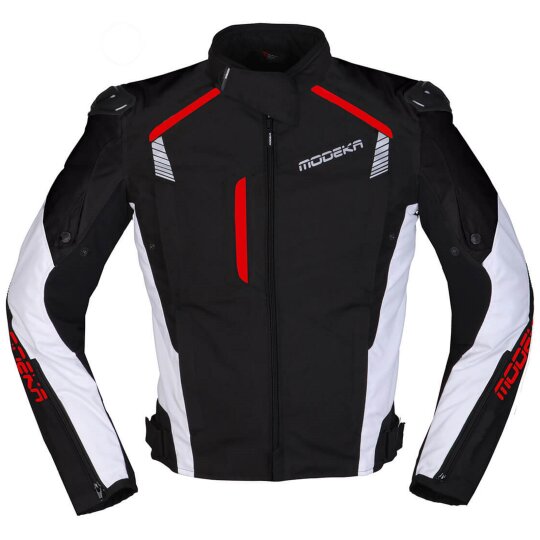 Modeka Lineos Textile Jacket black / white / red XXL