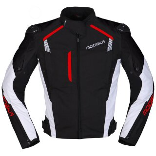 Modeka Lineos Textile Jacket black / white / red 3XL