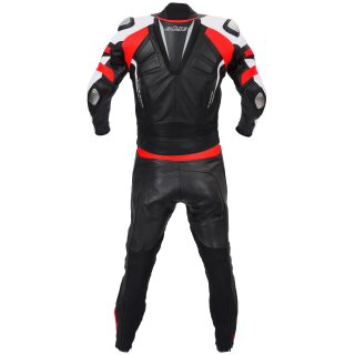 Büse Track Tuta moto nero / rosso neon donna