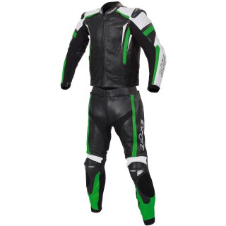 B&uuml;se Track leather suit black / green ladies