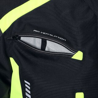 Büse Torino II Blouson textile noir / jaune fluo homme 110