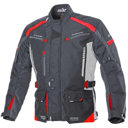 Büse Torino II Textile jacket black / light grey / red men L