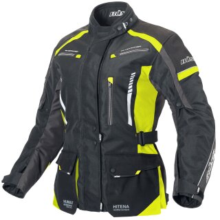 Büse Torino II Textile jacket black / neon yellow ladies 34