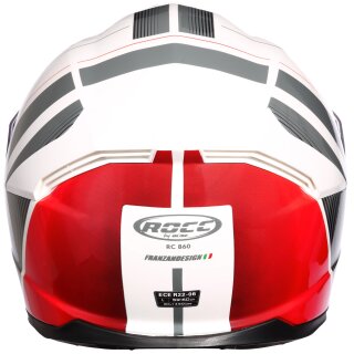 Rocc 862 Casco integral blanco / rojo XL