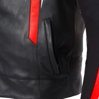 Büse Track leather suit black / neon red men 46