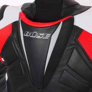 Büse Track leather suit black / neon red men 50