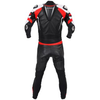 Büse Track leather suit black / neon red men 54