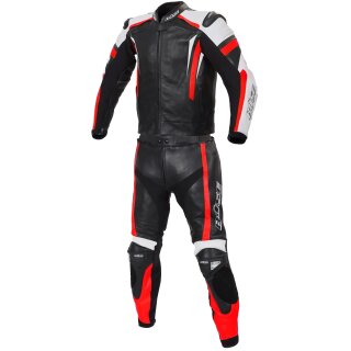 Büse Track leather suit black / neon red men 56