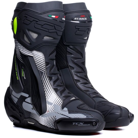 TCX RT-Race Pro Air Stivali Moto uomo nero / bianco / grigio 42