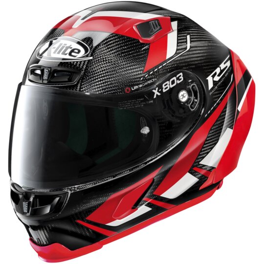 X-Lite X-803 RS Ultra Carbon Motormaster Carbon / Red Full Face Helmet