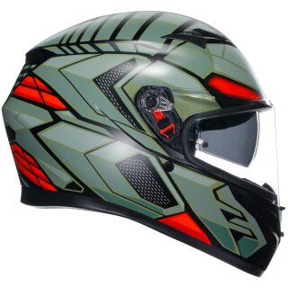 AGV K3 Full Face Helmet decept matt black / green / red S
