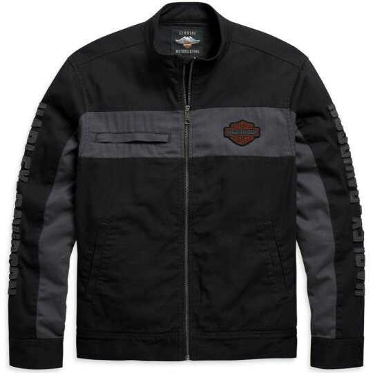 HD Jacke Canvas Colorblock nero / grigio S