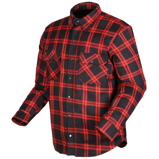 Camicia da moto Modeka Colden uomo nero / rosso 4XL