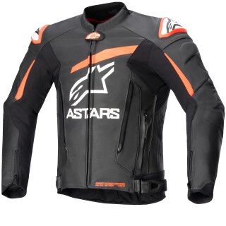 Alpinestars GP Plus V4 Giacca di pelle uomo nero / rosso fluo / bianco
