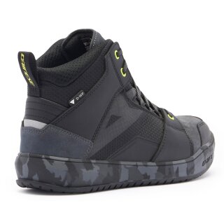 Dainese Suburb D-WP motorcycle shoes black / camo / yellow 40