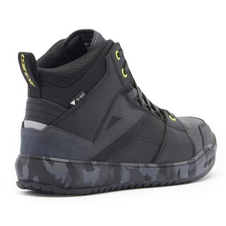 Dainese Suburb D-WP motorcycle shoes black / camo / yellow 46