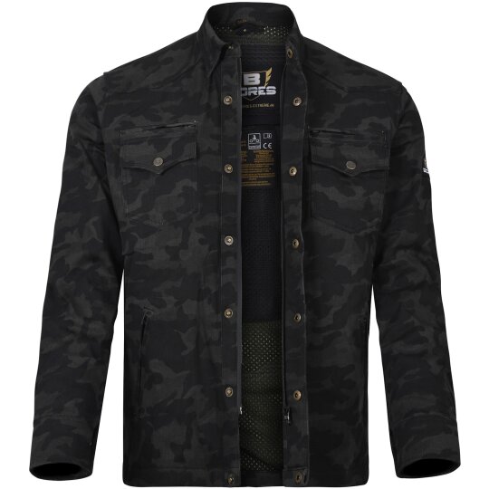 Bores Militaryjack Jacken-Hemd camouflage schwarz 6XL