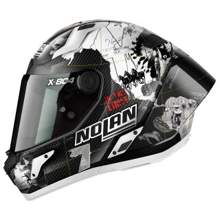 Nolan X-804 RS Ultra Carbon Repl. C. Checa carbone / blanc casque intégral