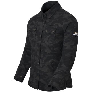 Bores Ladies Militaryjack Jacket-Shirt camouflage black 3XL