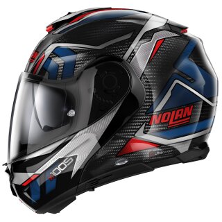 Nolan X-1005 Ultra Carbon Sandglass N-Com black / blue / red flip-up helmet