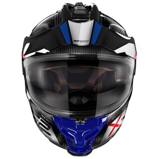 Nolan X-552 Ultra Carbon Dinamo N-Com nero / bianco / blu / rosso casco avventura M