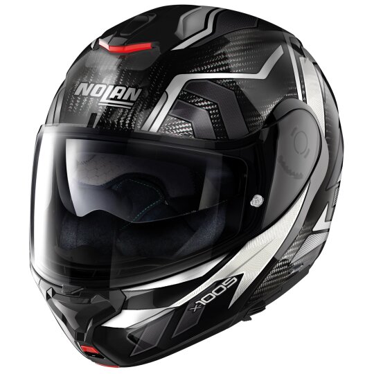 Nolan X-1005 Ultra Carbon Sandglass N-Com black / white flip-up helmet L