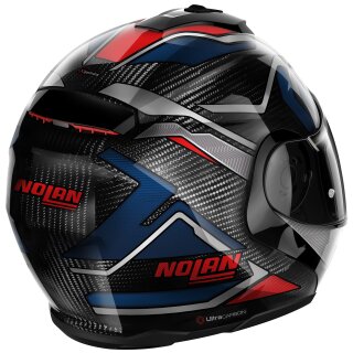 Nolan X-1005 Ultra Carbon Sandglass N-Com noir / bleu / rouge casque modulable S