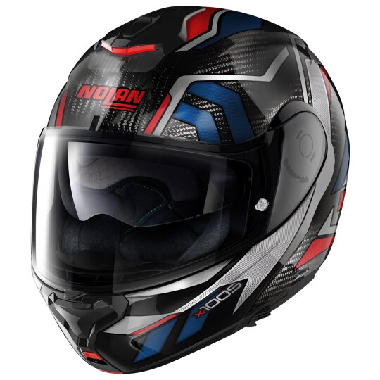 Nolan X-1005 Ultra Carbon Sandglass N-Com negro / azul / rojo casco abatible XL