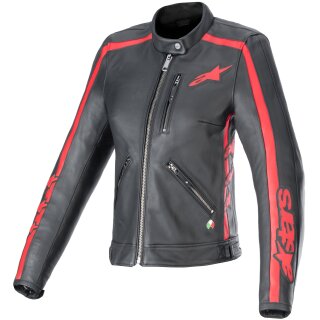 Alpinestars Stella Dyno leather jacket black / haute red