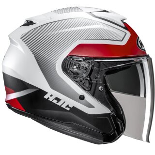 HJC i31 Casco Jet - Tevis MC1SF Rosso / Bianco