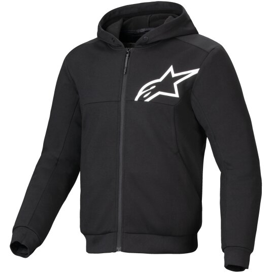 Felpa con cappuccio Alpinestars Chrome V2 Sport Nero / Bianco 4XL