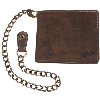 Held Wallet Leather with chain brown