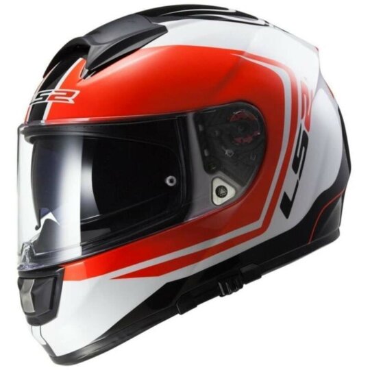 LS2 FF397 Vector Wake Casco Integrale bianco / nero / rosso