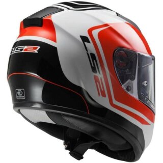 LS2 FF397 Vector Wake Casco Integrale bianco / nero / rosso