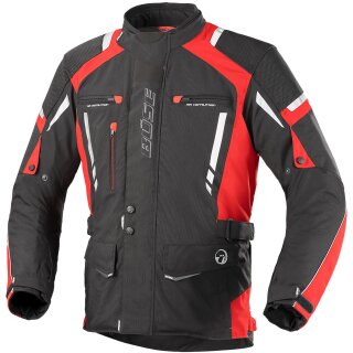 Büse Torino Pro, impermeabile giacca tessile nero / rosso