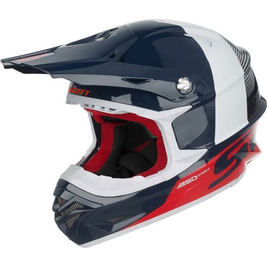 Scott 350 Pro Track casque bleu / Motocross rouge