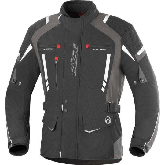 Büse Torino Pro, impermeabile giacca tessile nero / antracite S