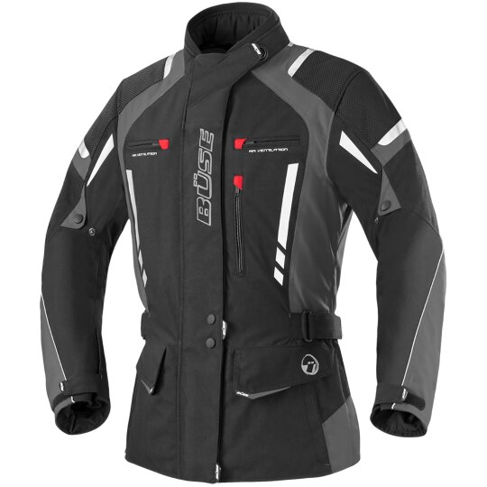 Büse Torino Pro, tessile giacca impermeabile, nero / antracite 44