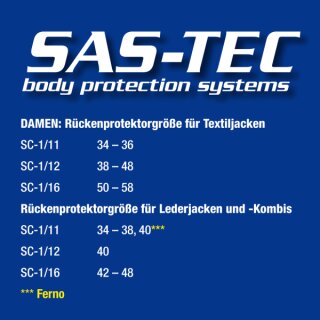 SAS-Tec Protector de la espalda SC-1/12 (490mm x 330mm)