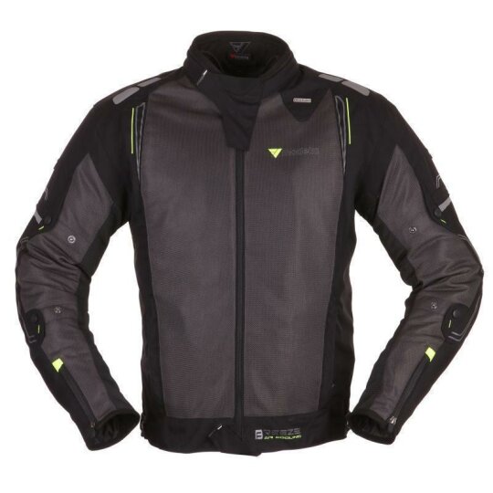 Modeka Breeze giacca in tessuto nero / grigio scuro XS